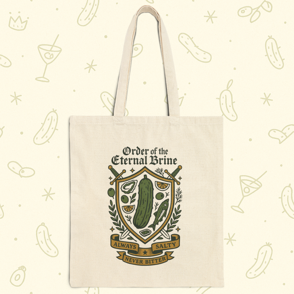 Medieval Pickle Tote Bag for Foodies | Eco Castlecore Market Bag