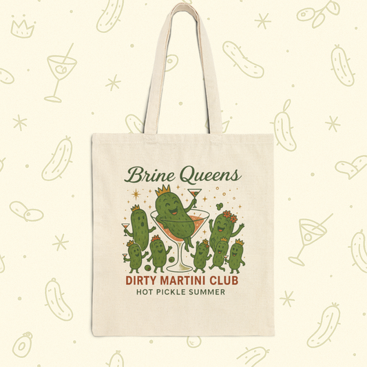 Brine Queens Club Tote Bag | Dirty Martini Pickle Girl Gift