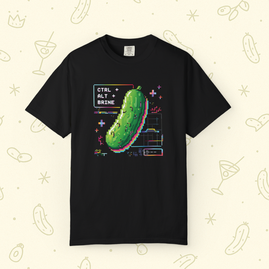 CTRL ALT BRINE Shirt | Y2K Picklecore Vaporwave Tee for Foodies
