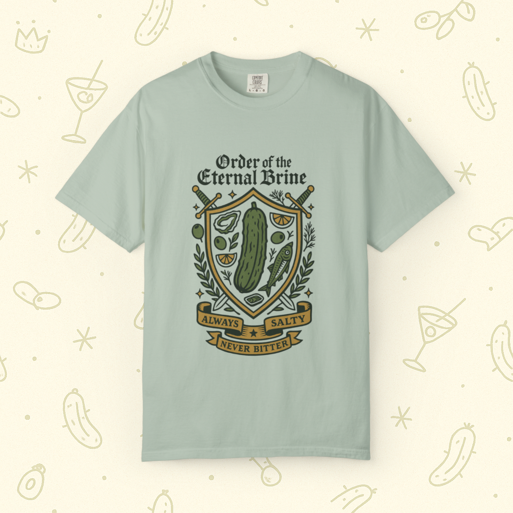 Order of the Eternal Brine T-Shirt | Funny Pickle Crest Shirt