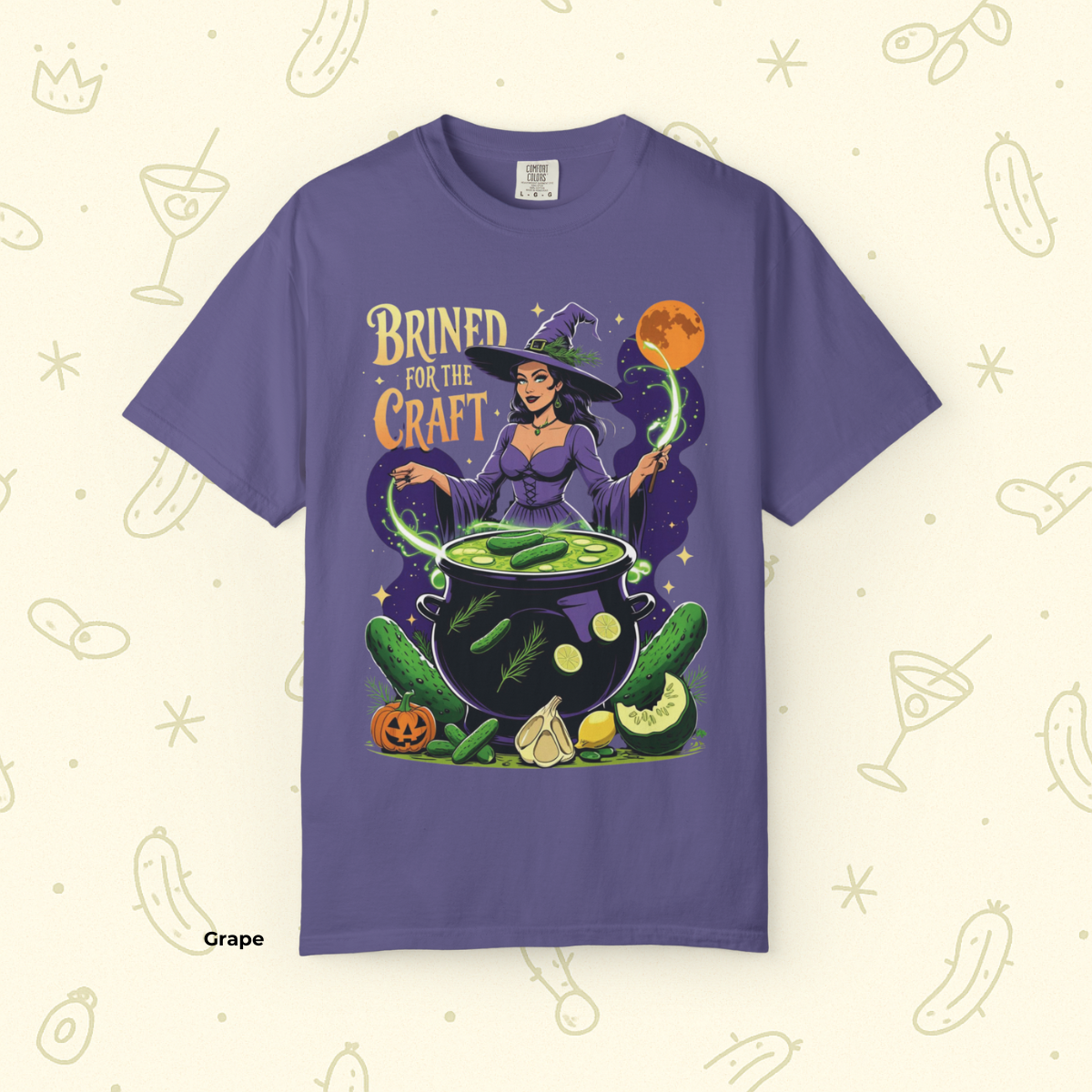 Brined for the Craft Tee - Witchcore Halloween Pickle Shirt