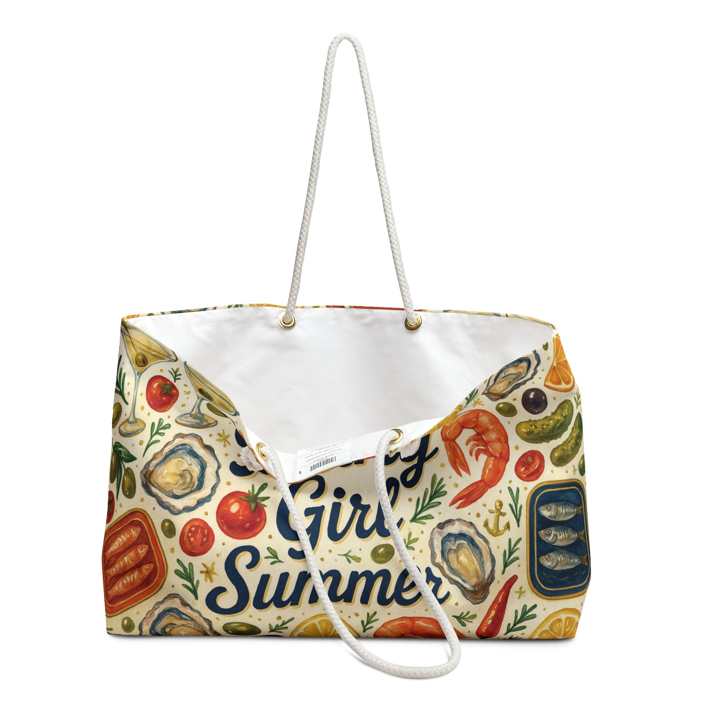 Briny Girl Summer Tote Bag | Mediterranean Market Weekender Bag