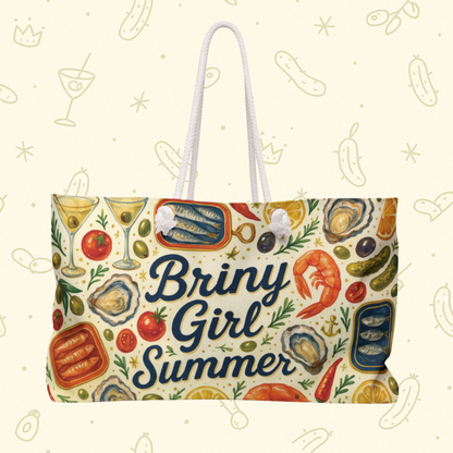 Briny Girl Summer Tote Bag | Mediterranean Market Weekender Bag