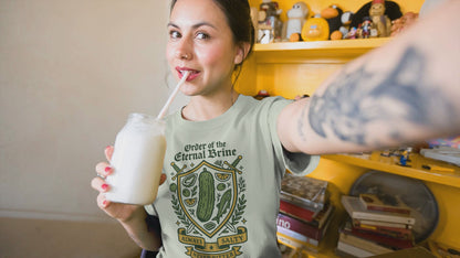 Order of the Eternal Brine T-Shirt | Funny Pickle Crest Shirt